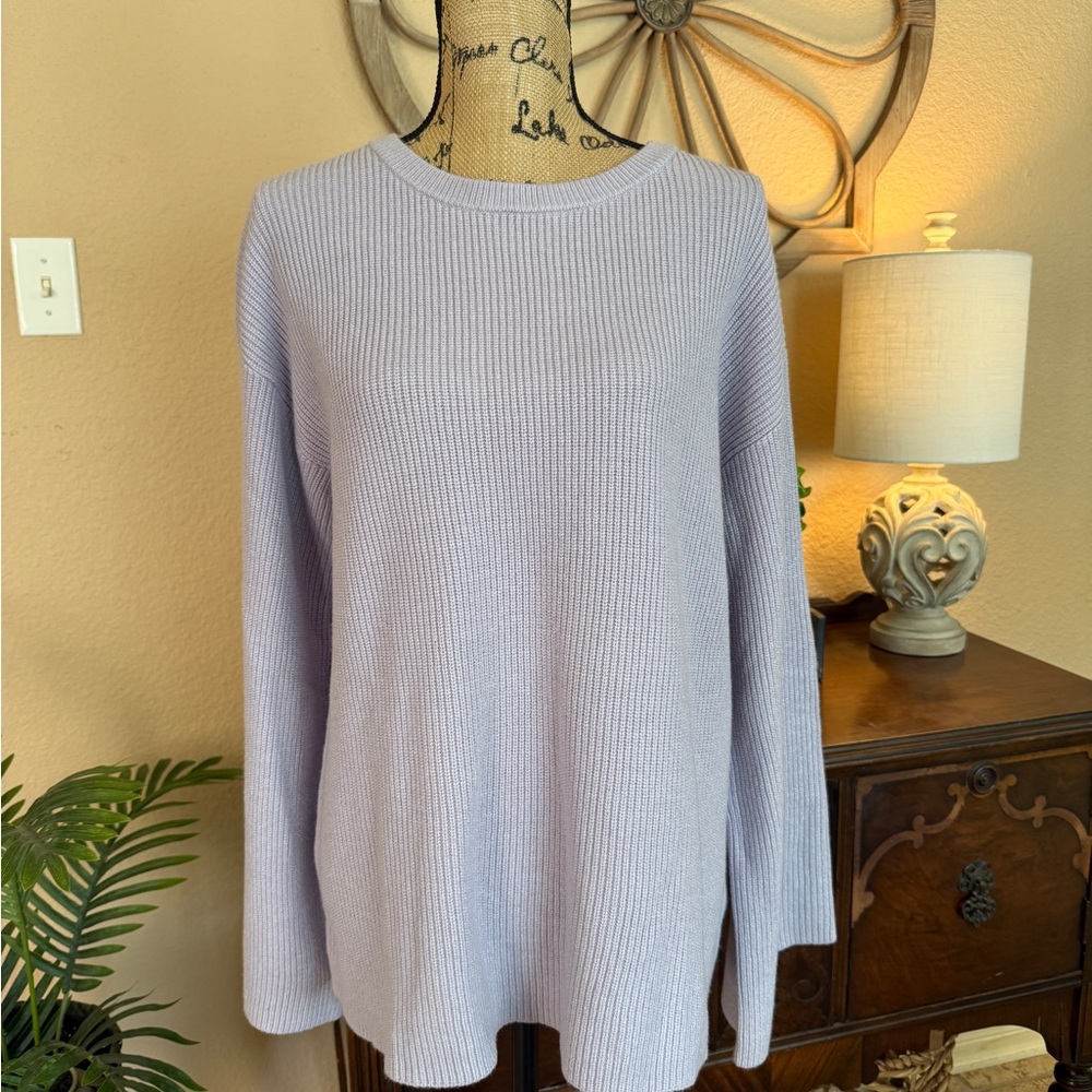 New The Drop Lavender Knit Ribbed Sweater